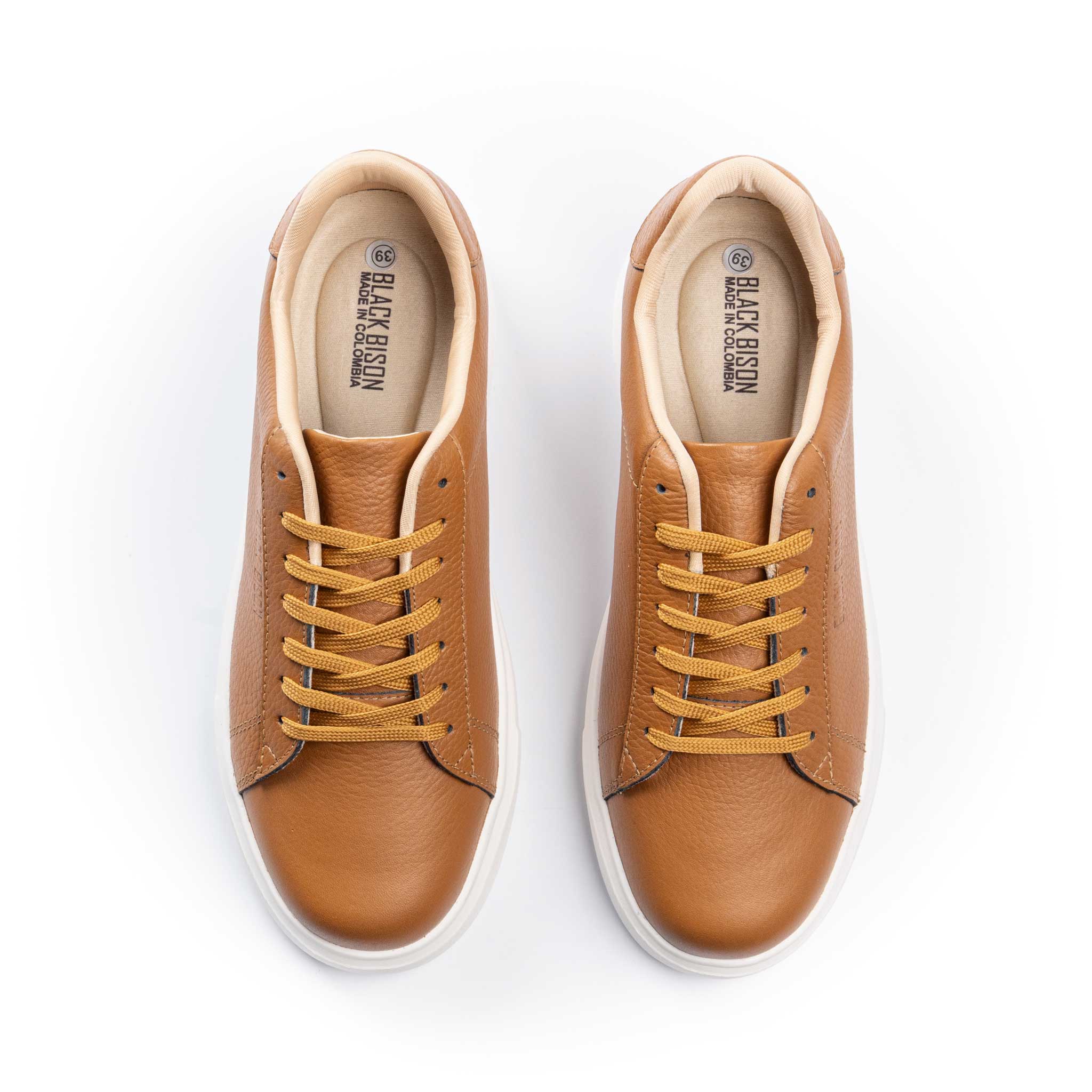 Flouther Miel Calzado en Cuero para Hombre | Black Bison