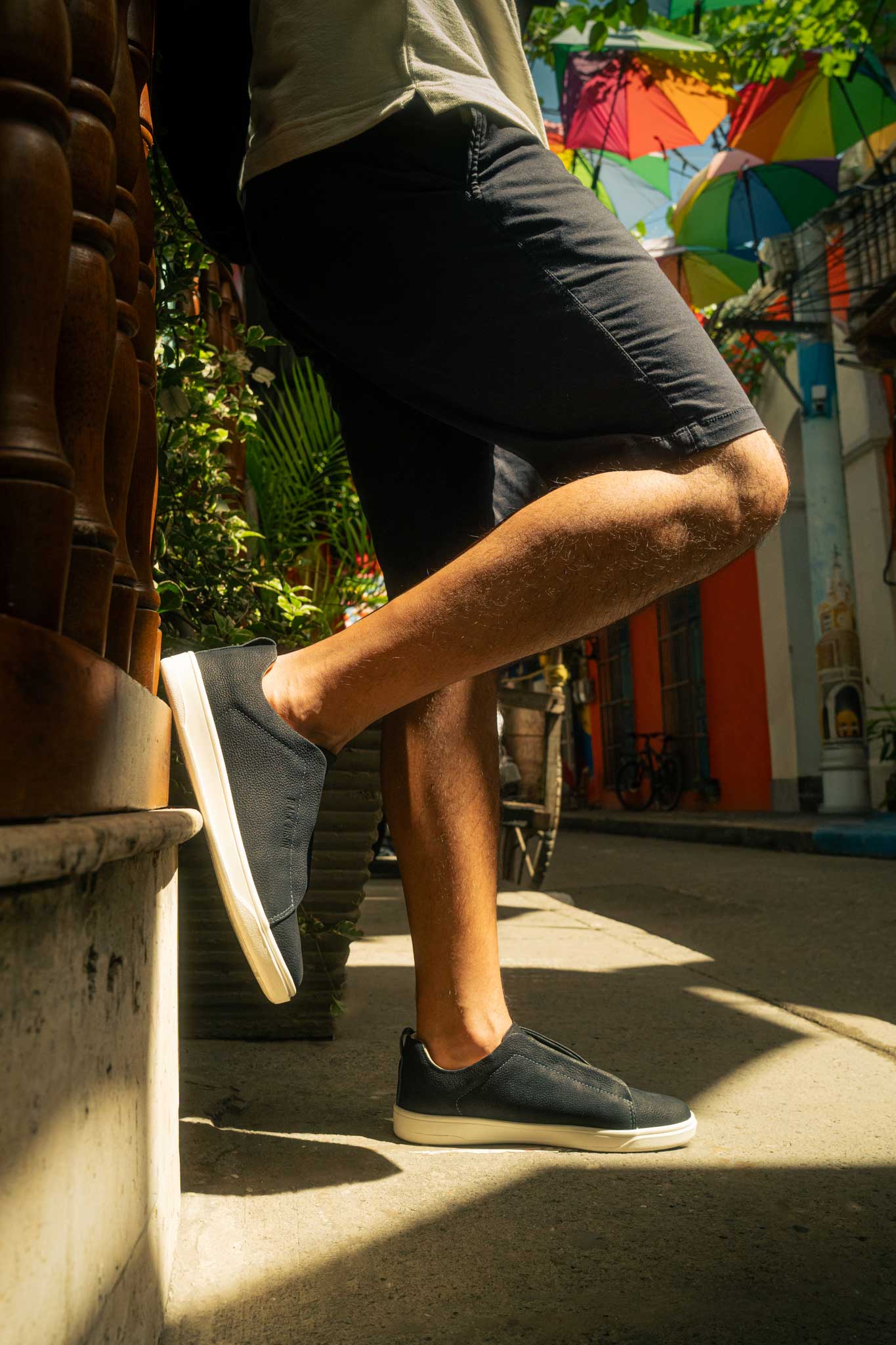 Cuero Nobuck Azul Navy