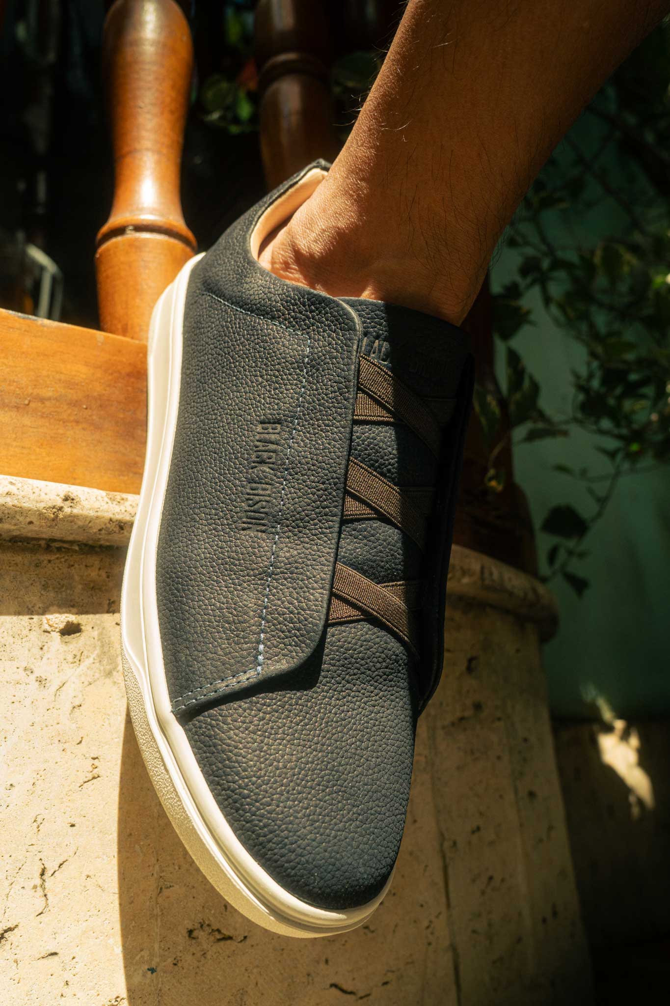 Cuero Nobuck Azul Navy