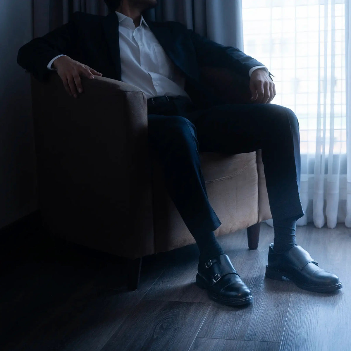 Zapato Moretti Negro de Cuero para Hombre - BLACK BISON