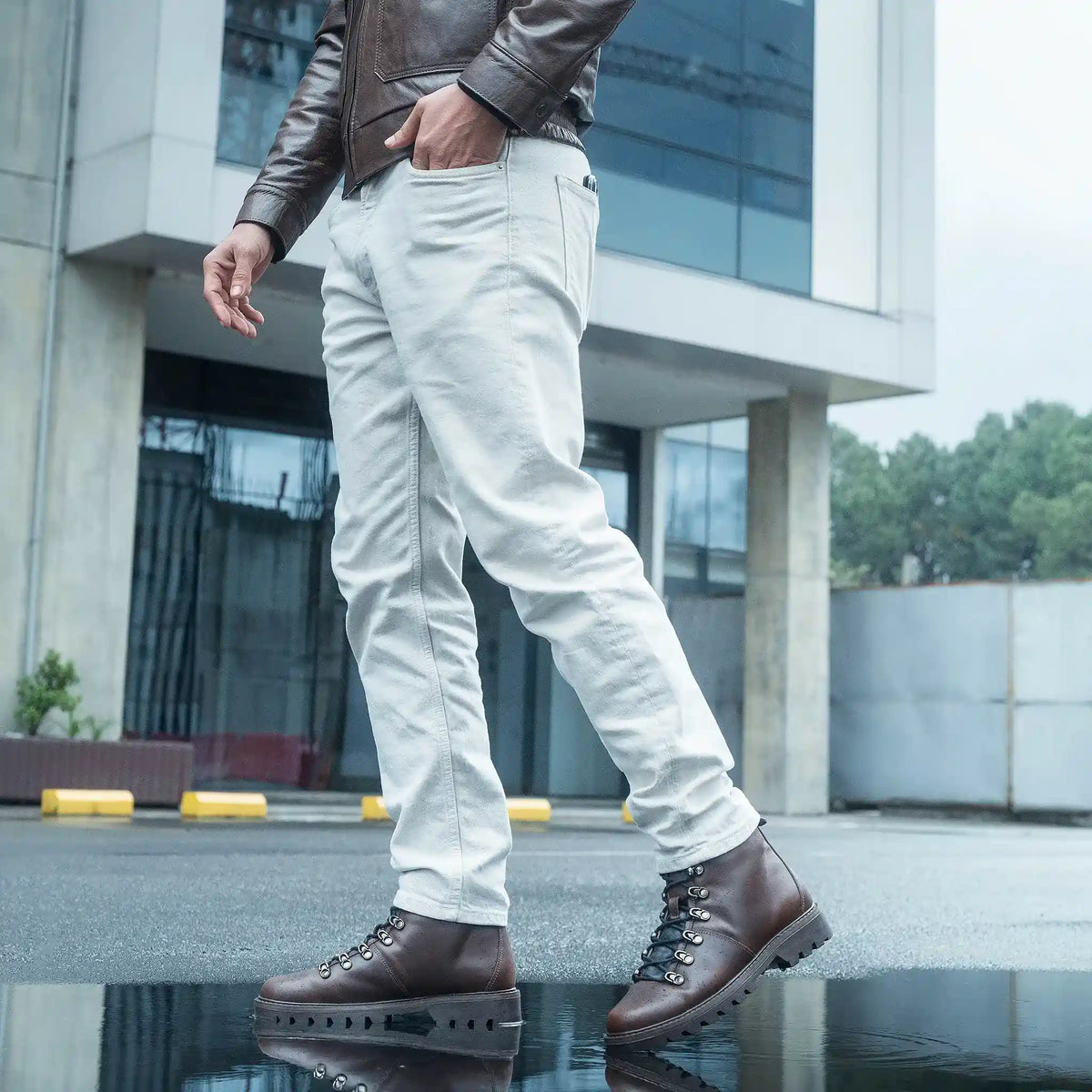 Bota Denver Café de Cuero para Hombre - BLACK BISON