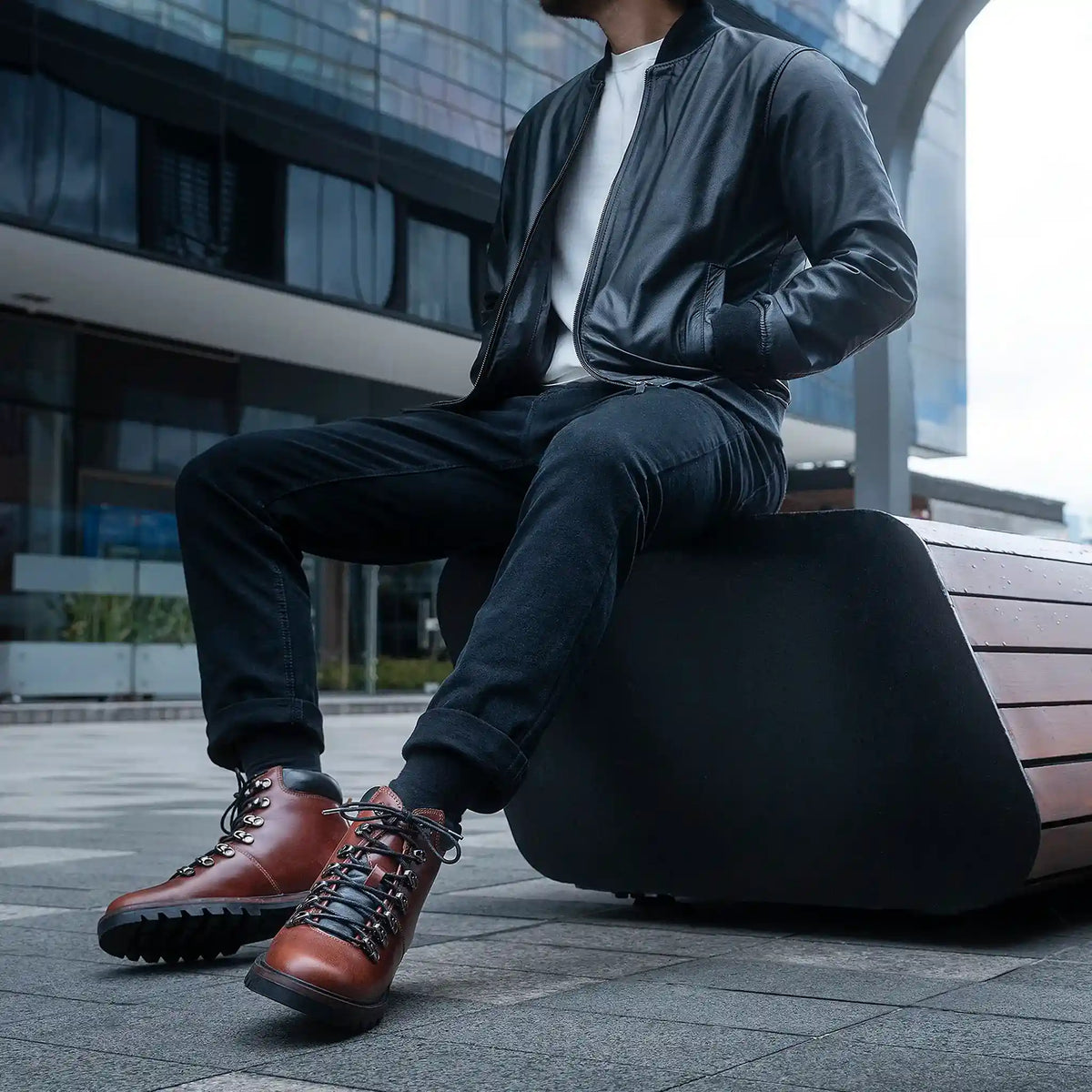 Bota Denver Coñac de Cuero para Hombre - BLACK BISON