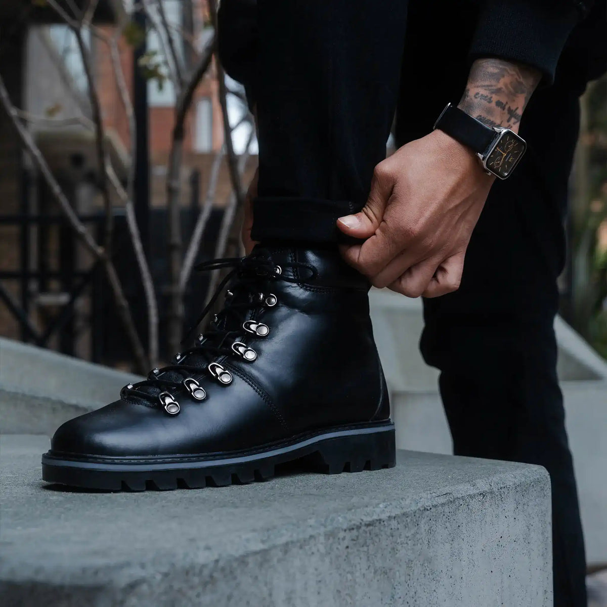 Bota Denver Negra de Cuero para Hombre - BLACK BISON